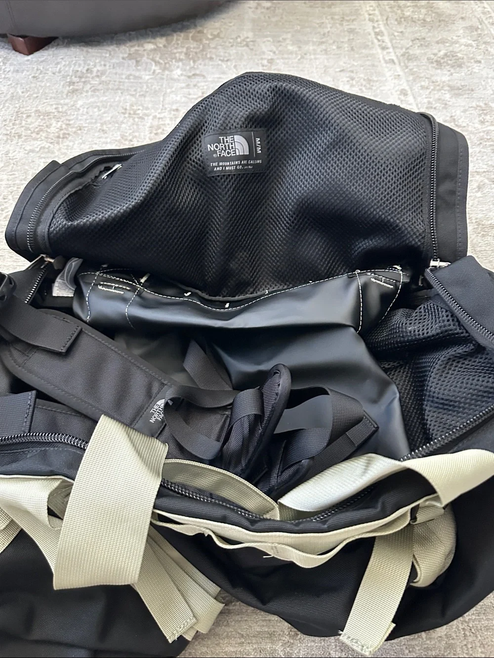The North Face Tea Green Medium Gilman Duffel. 71 liters. 25” x 14” x 14”. NWT’s